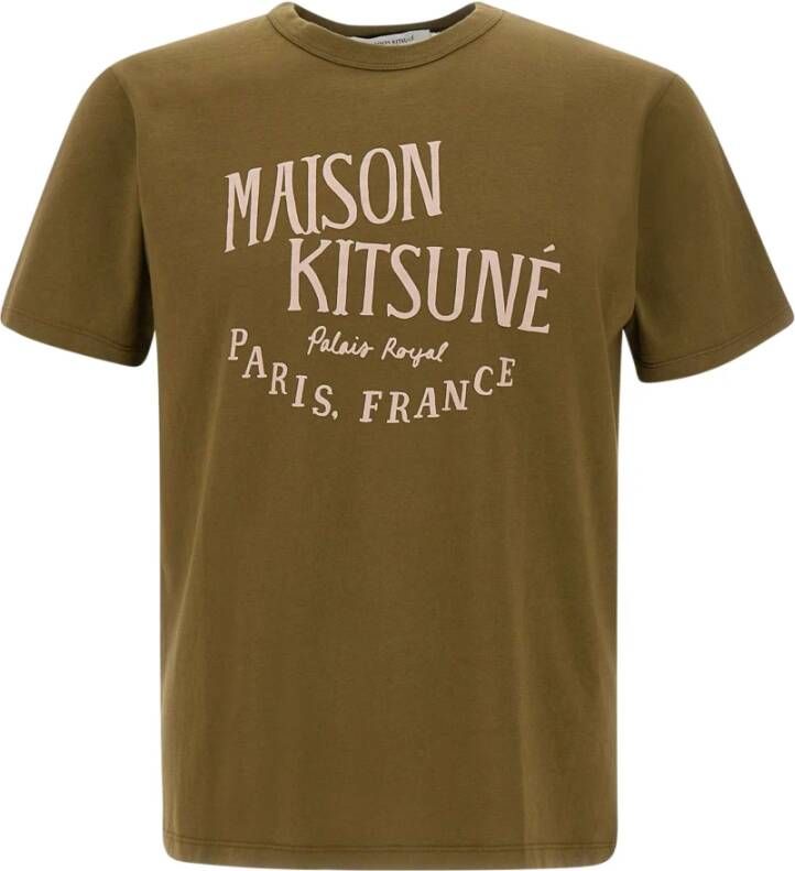 Maison Kitsuné Palais Royal Print T-Shirt Green Blue Heren