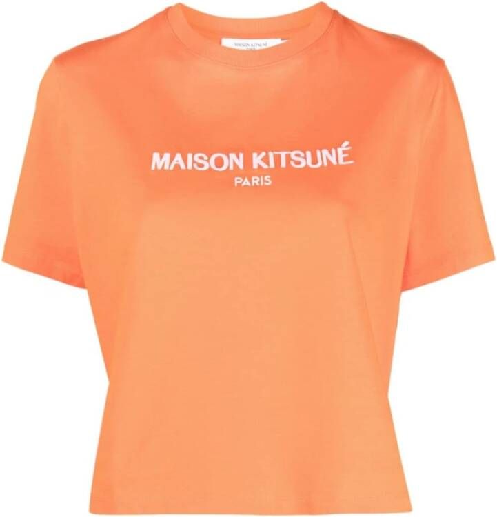 Maison Kitsuné T-Shirts Oranje Dames