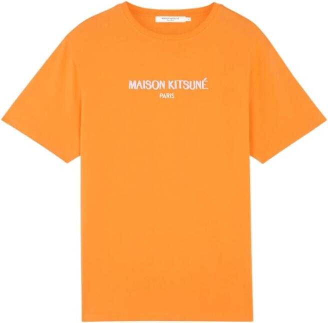 Maison Kitsuné T-Shirts Oranje Heren