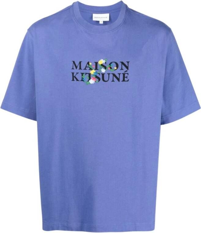Maison Kitsuné T-Shirts Paars Heren