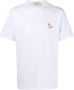 Maison Kitsuné Klassieke witte T-shirts en Polos met Chillax Fox Patch White - Thumbnail 1