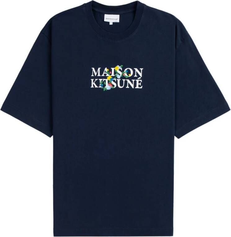 Maison Kitsuné Witte shirts met borduurwerk Blauw Heren