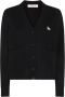 Maison Kitsuné Zwarte Wollen Vest met Voorknoopsluiting Black Dames - Thumbnail 1
