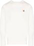 Maison Kitsuné Witte Sweater met Logo Borduursel White Heren - Thumbnail 1
