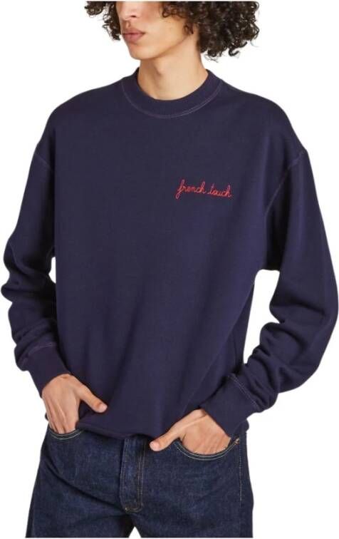 Maison Labiche Geborduurd sweatshirt Frans touch charonne Blauw Heren