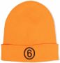 Maison Margiela Oranje Katoenen Geborduurde Logo Beanie Orange Heren - Thumbnail 1