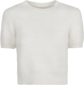 Maison Margiela Beige Sweaters Girocollo T-Shirt Beige Dames