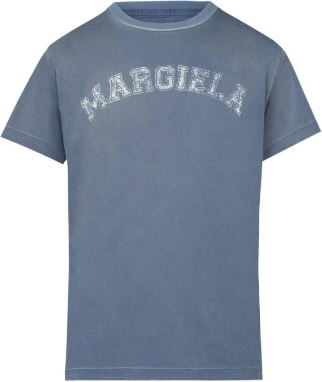 Maison Margiela Blauw en groen katoenen T-shirt voor vrouwen Blauw Dames
