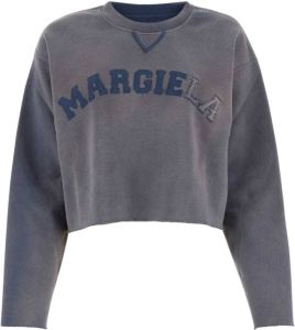 Maison Margiela Blauw Katoenen Oversized Sweatshirt Ruime Pasvorm Blauw Dames