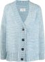 Maison Margiela Blauwe V-Hals Knoopsluiting Cardigan Blue Dames - Thumbnail 1