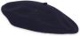 Maison Margiela Navy blauwe wollen baret met geborduurd logo Blauw Dames - Thumbnail 3