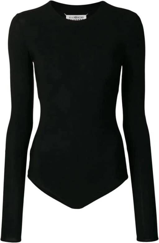 Maison Margiela Lange mouwen bodysuit van stretch gebreide stof Zwart Dames - Foto 1