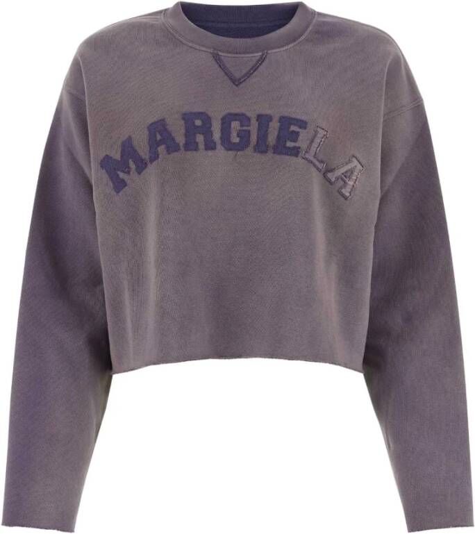 Maison Margiela Comfortabele Paarse Katoenen Oversize Sweatshirt Purple Dames