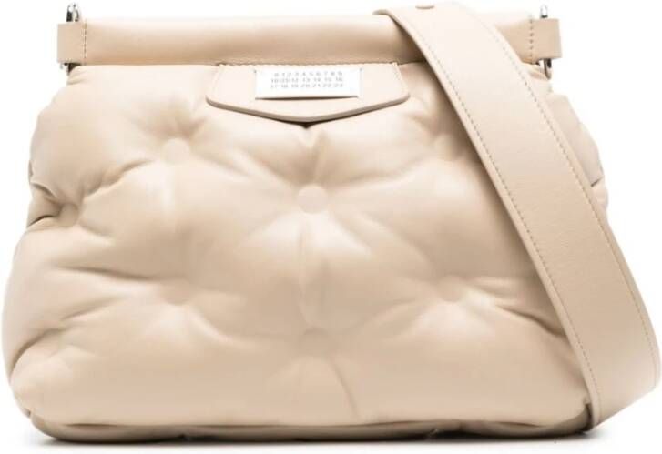 Maison Margiela Glam Slam Classique Small Bag Beige Leather Beige Dames