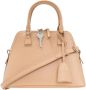 Maison Margiela Blush Roze Leren Tote Tas met Charme Detail Beige Dames - Thumbnail 1