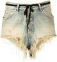 Maison Margiela Blauwe Denim Shorts met Ruwe Zoom en Zelfbindende Riem Blauw Dames - Thumbnail 1