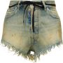 Maison Margiela Blauwe Denim Shorts met Ruwe Zoom en Zelfbindende Riem Blauw Dames - Thumbnail 4