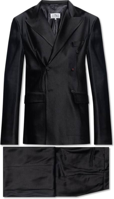 Maison Margiela Double-Breasted Coats Black Heren
