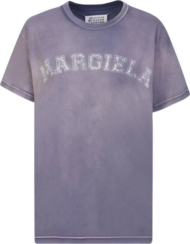 Maison Margiela Faded College Logo T-Shirt Paars Dames
