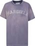 Maison Margiela Faded College Logo T-Shirt Purple Dames - Thumbnail 1