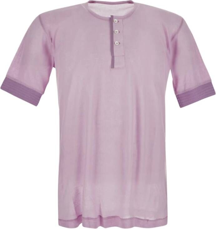 Maison Margiela Geknoopte Zijden T-Shirt Purple Heren