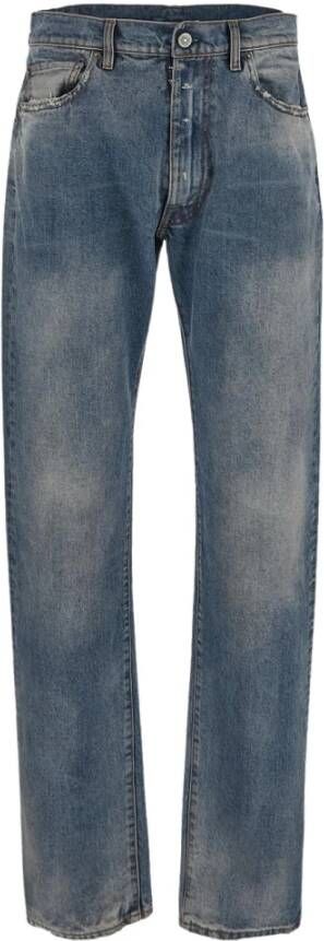 Maison Margiela Heren Distressed Straight Jeans Blauw Heren