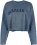 Maison Margiela Indigo Blauw Logo Patch Cropped Sweatshirt Blue Dames - Thumbnail 1