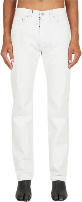 Maison Margiela Jeans van gecoate denim met rechte snit White Heren