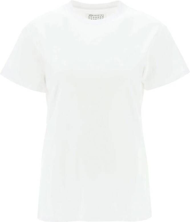 Maison Margiela Katoenen T-Shirt Gemaakt in Italië Korte Mouwen Wit Dames