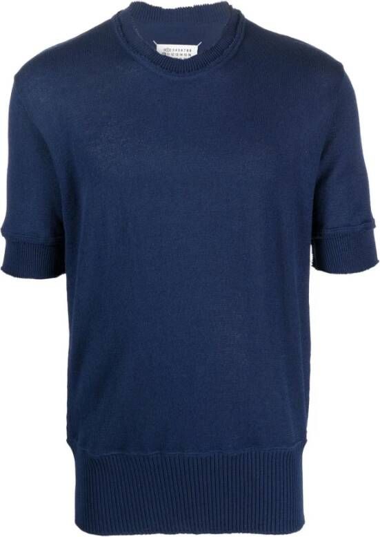 Maison Margiela Kobaltblauw Wolmix T-Shirt Blauw Heren