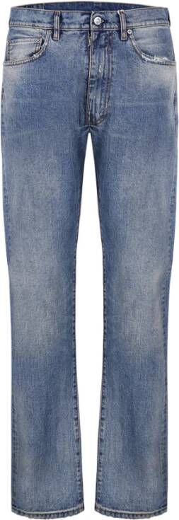 Maison Margiela Lichtblauwe Katoenen Jeans met Lage Taille Blauw Heren