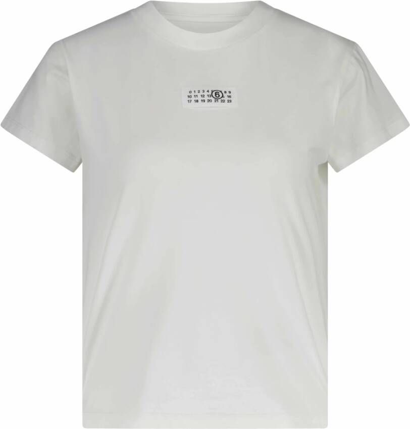 Maison Margiela Katoenen T-Shirt met Logo Applicatie White Heren