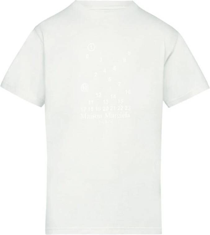 Maison Margiela Logo-Print Crew-Neck T-Shirt Wit Dames