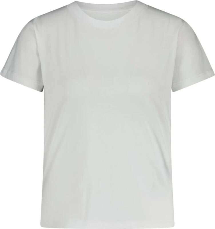 Maison Margiela Logo Print Katoenen T-Shirt voor Dames Wit Dames