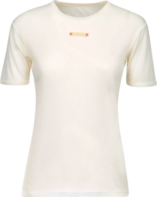 Maison Margiela Upgrade je garderobe met katoenen en zijden T-shirt White Dames