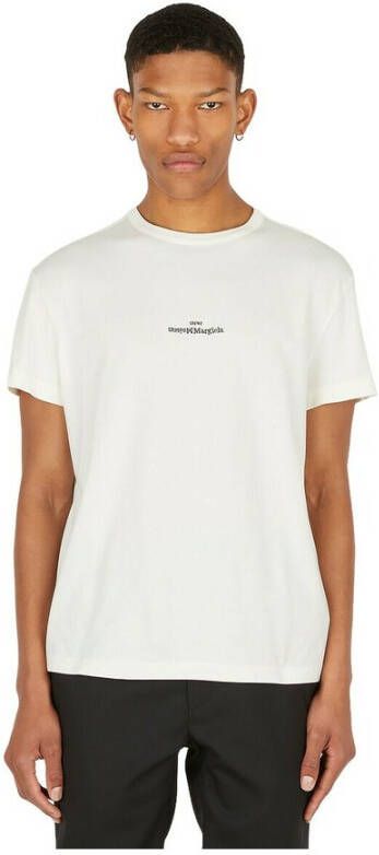 Maison Margiela Logo Print T-Shirt Wit Heren