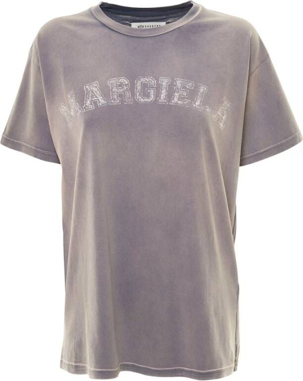 Maison Margiela Logo T-shirt voor vrouwen Purple Dames