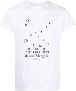 Maison Margiela Logo T-Shirt White Wit Dames
