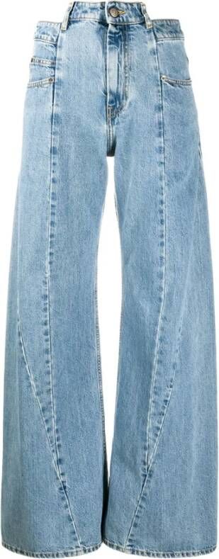 Maison Margiela Blauwe Jeans met Paneeldesign en Uitgesneden Taille Blue Dames