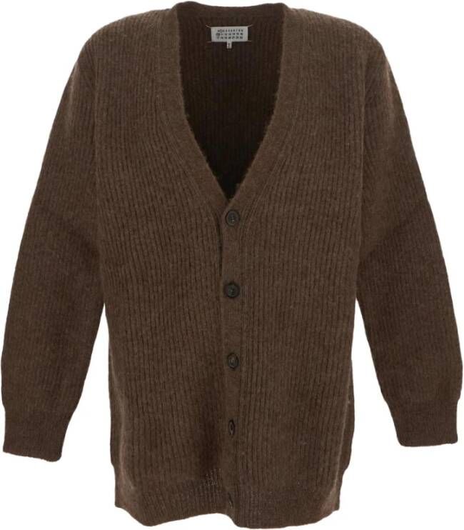 Maison Margiela Luxe Alpaca Wol Vest Bruin Heren