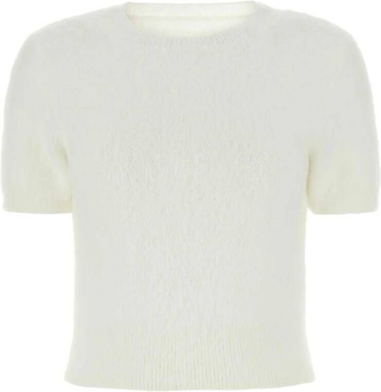 Maison Margiela Luxe Ivory Angora Blend Sweater White Dames