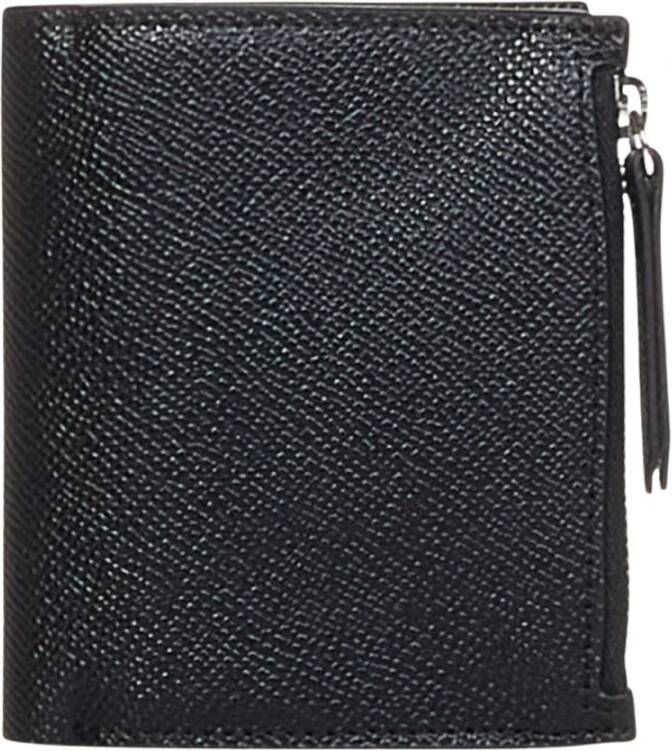 Maison Margiela Luxe Zwarte Portemonnee met Vier Stiksels Detail Zwart Heren