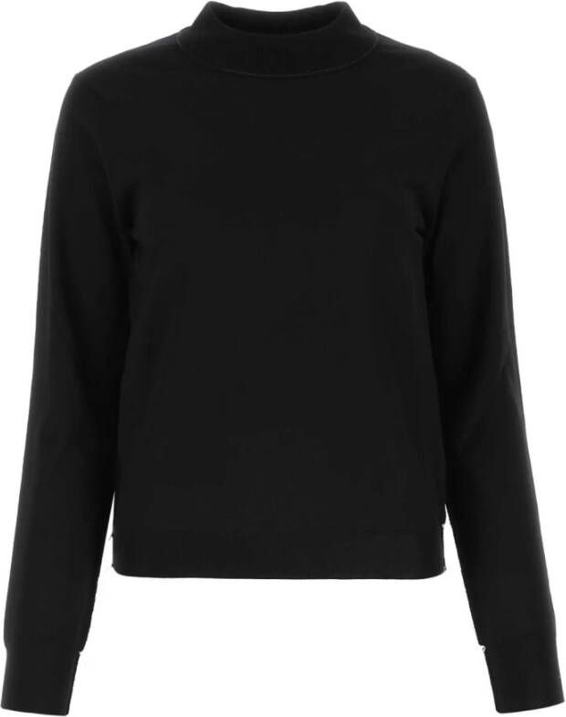 Maison Margiela Luxe Zwarte Wollen Pullover Zwart Dames