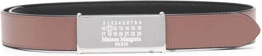 Maison Margiela Numbers Logo Reversible Belt Bruin Dames