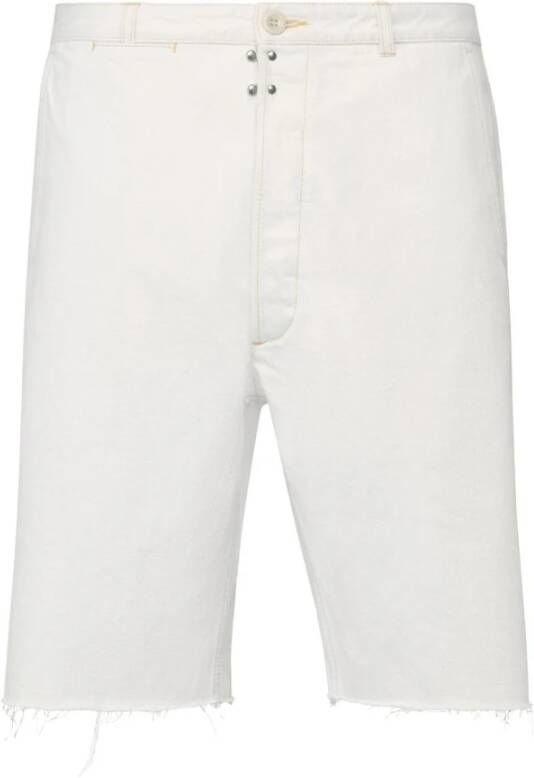 Maison Margiela Off-White Denim Knie-Lengte Shorts White Heren