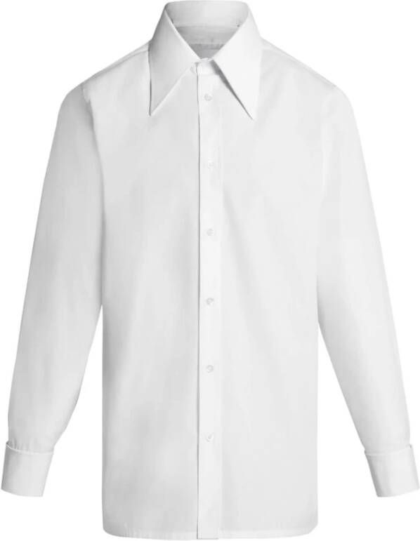 Maison Margiela Optisch Wit Katoenen Overhemd met Zijsplitten White Heren