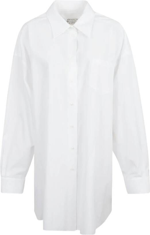 Maison Margiela Witte Katoenen Poplin Overhemd White