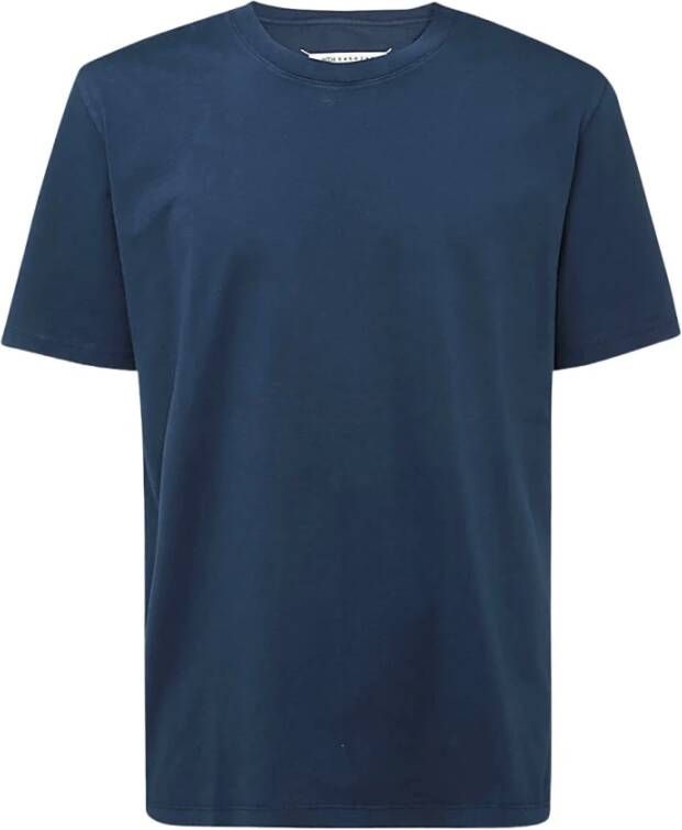 Maison Margiela Petrol Katoenen T-shirt met Ronde Hals Blauw Heren