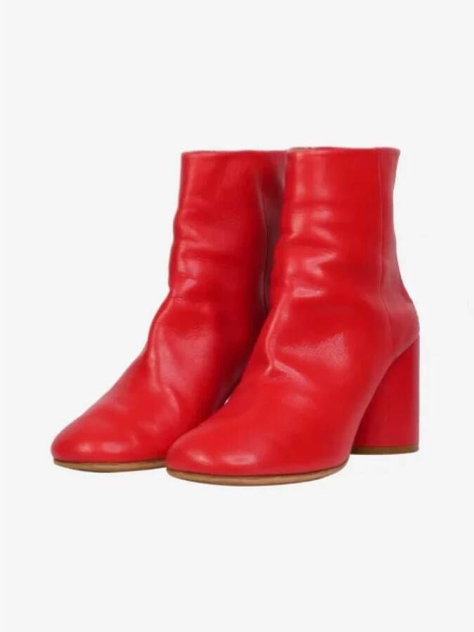 Maison Margiela Pre-owned Leather boots Rood Dames