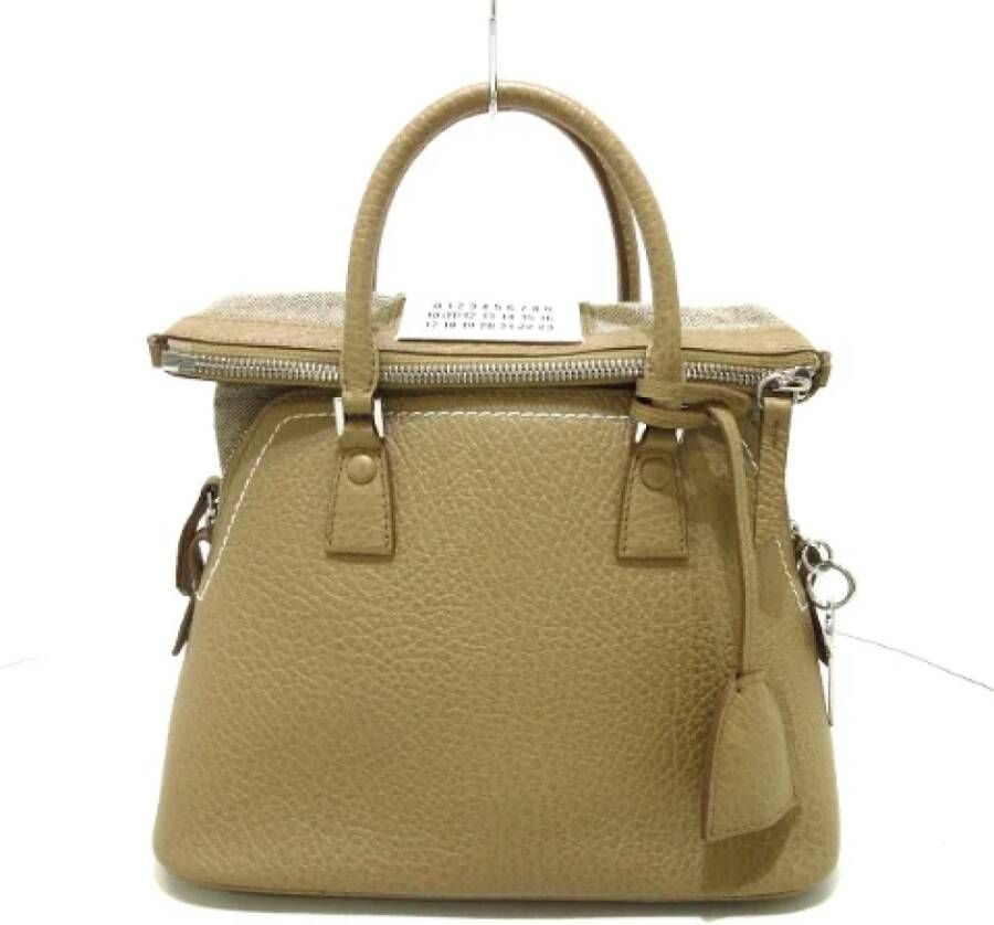Maison Margiela Pre-owned Leather handbags Bruin Dames